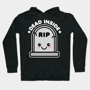 Dead Inside Kawaii Tombstone Halloween Design Hoodie